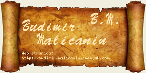Budimir Malićanin vizit kartica
